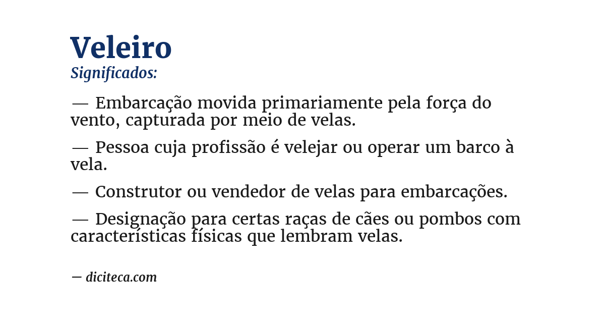 Significado de veleiro