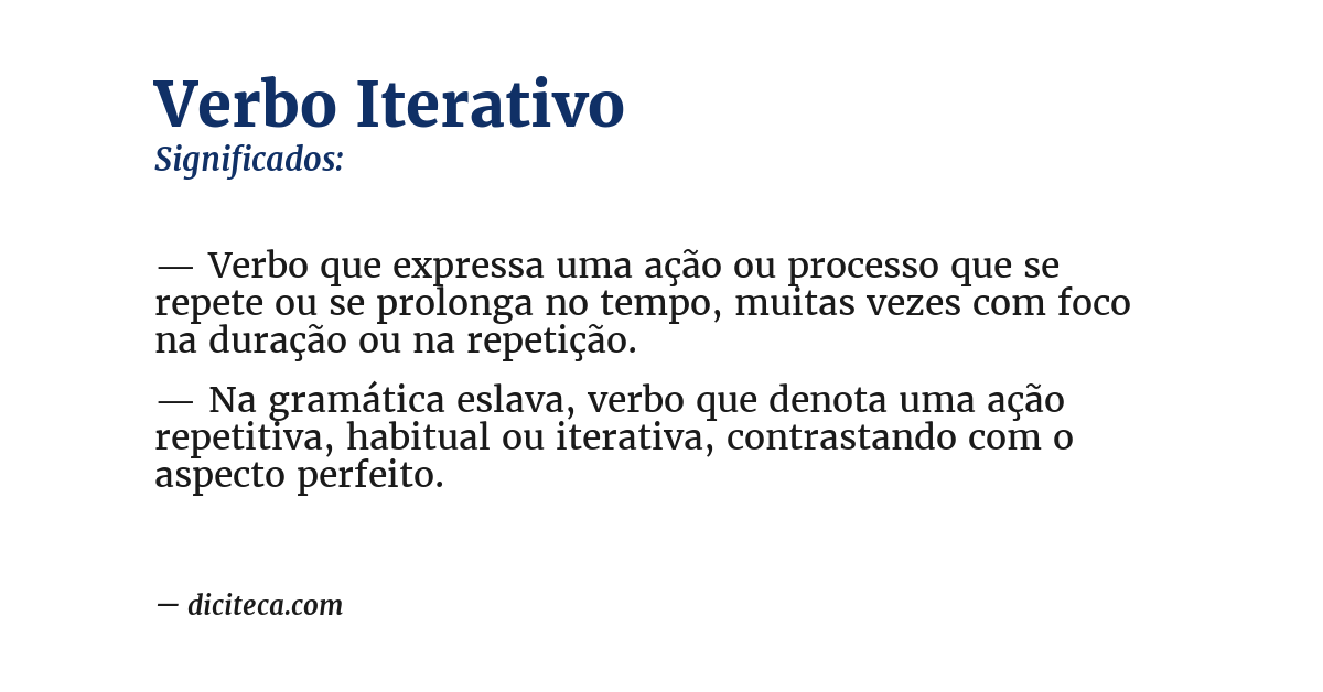 Significado de verbo iterativo