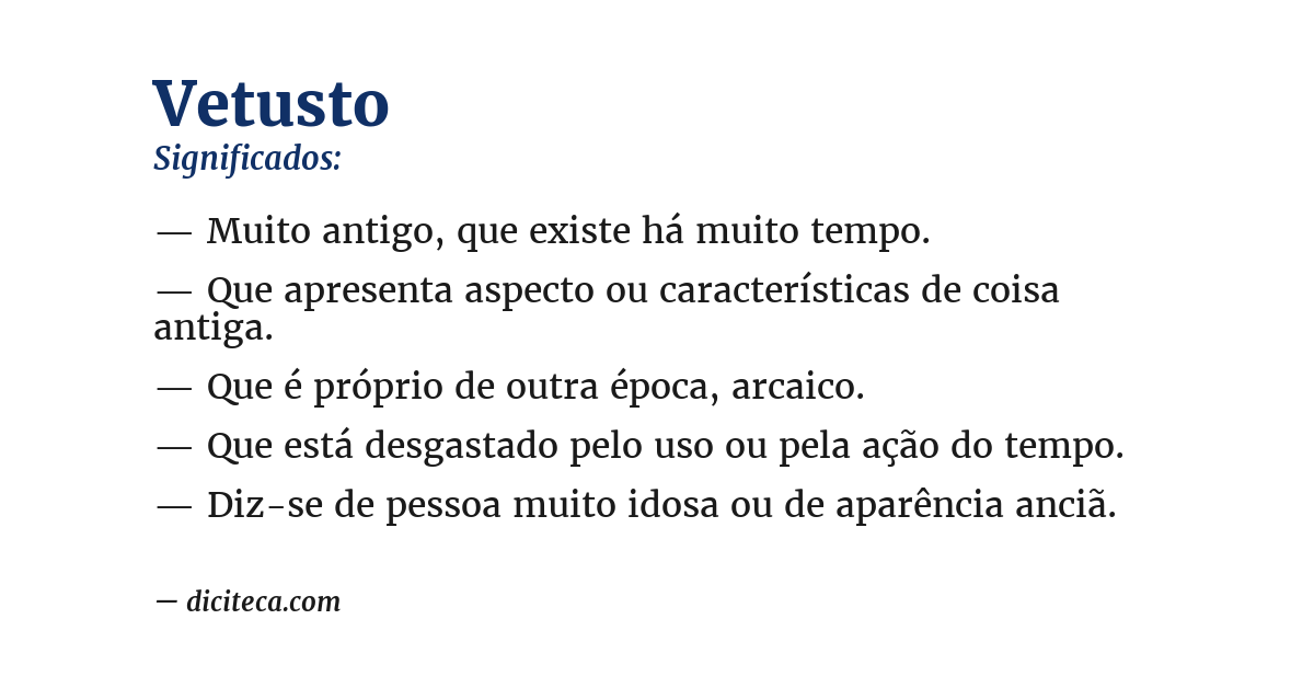 Significado de vetusto