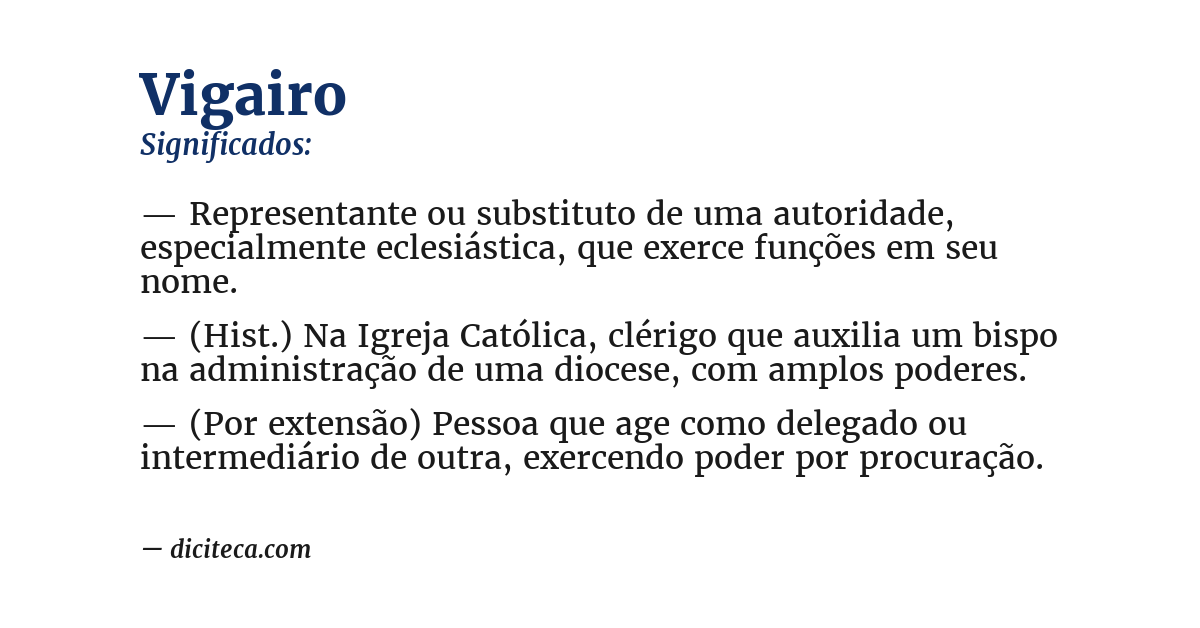 Significado de vigairo