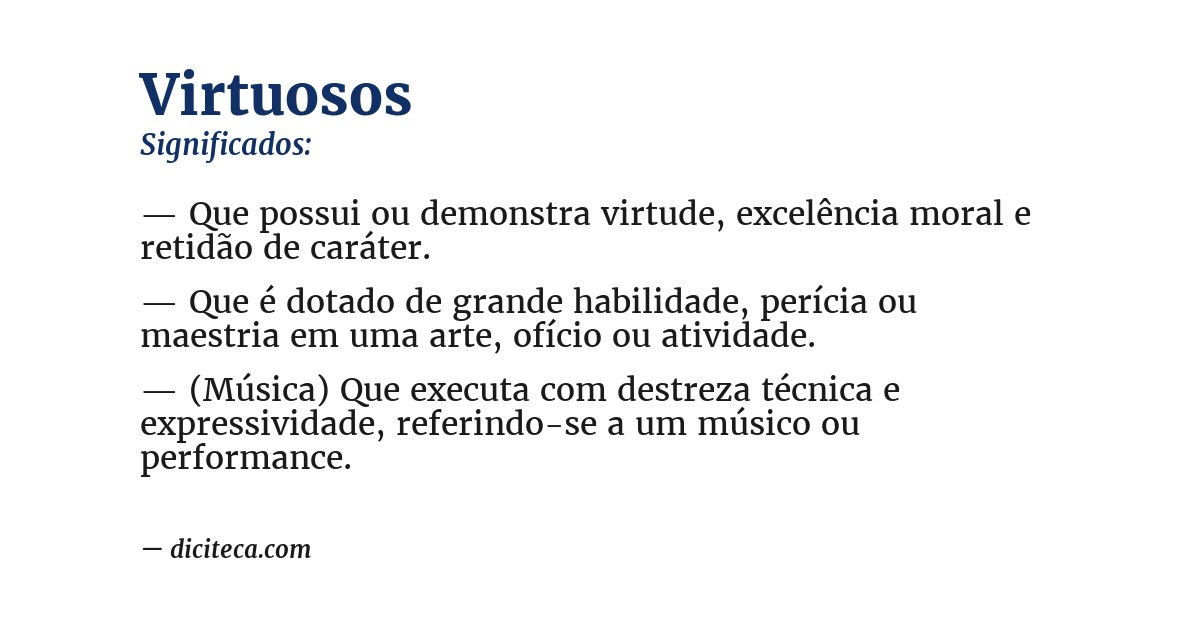Significado de virtuosos