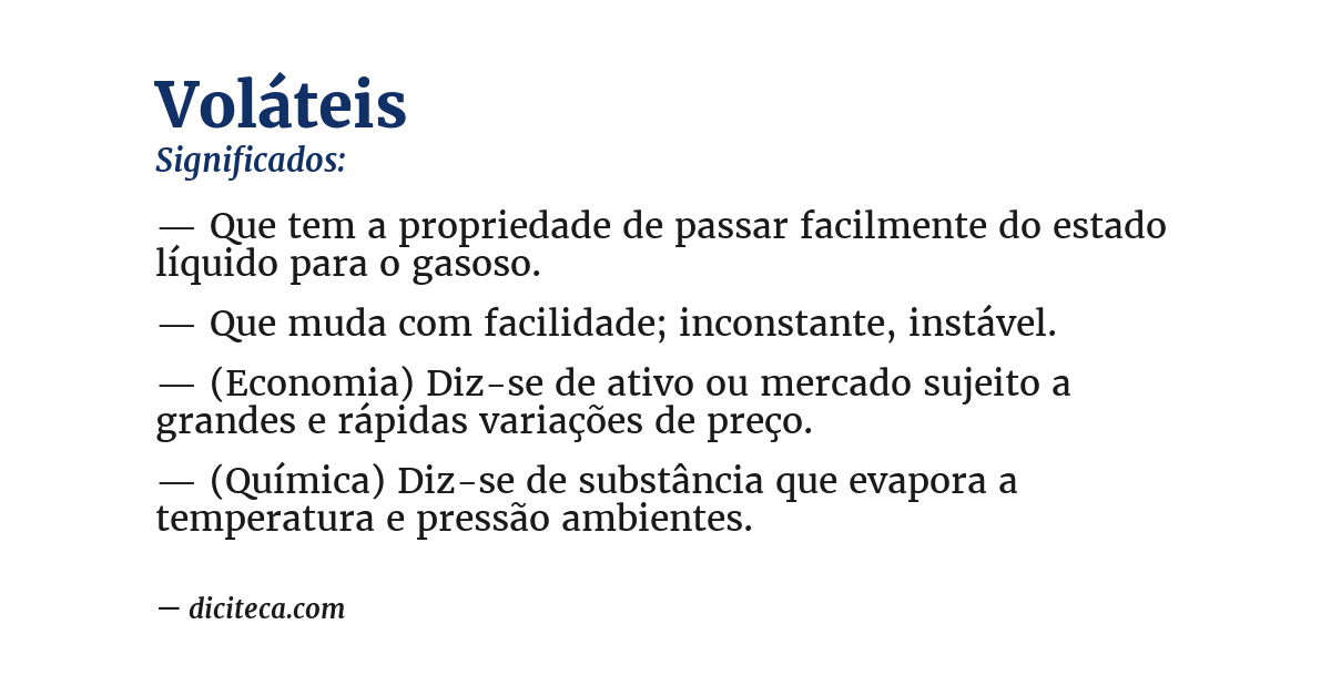 Significado de voláteis