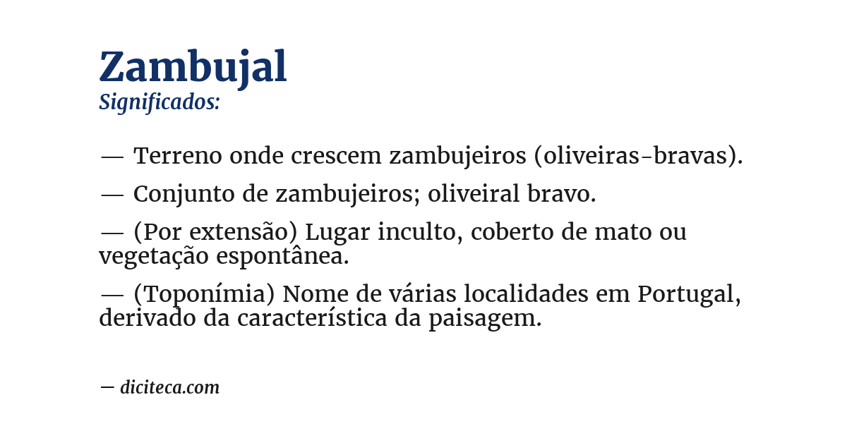 Significado de zambujal