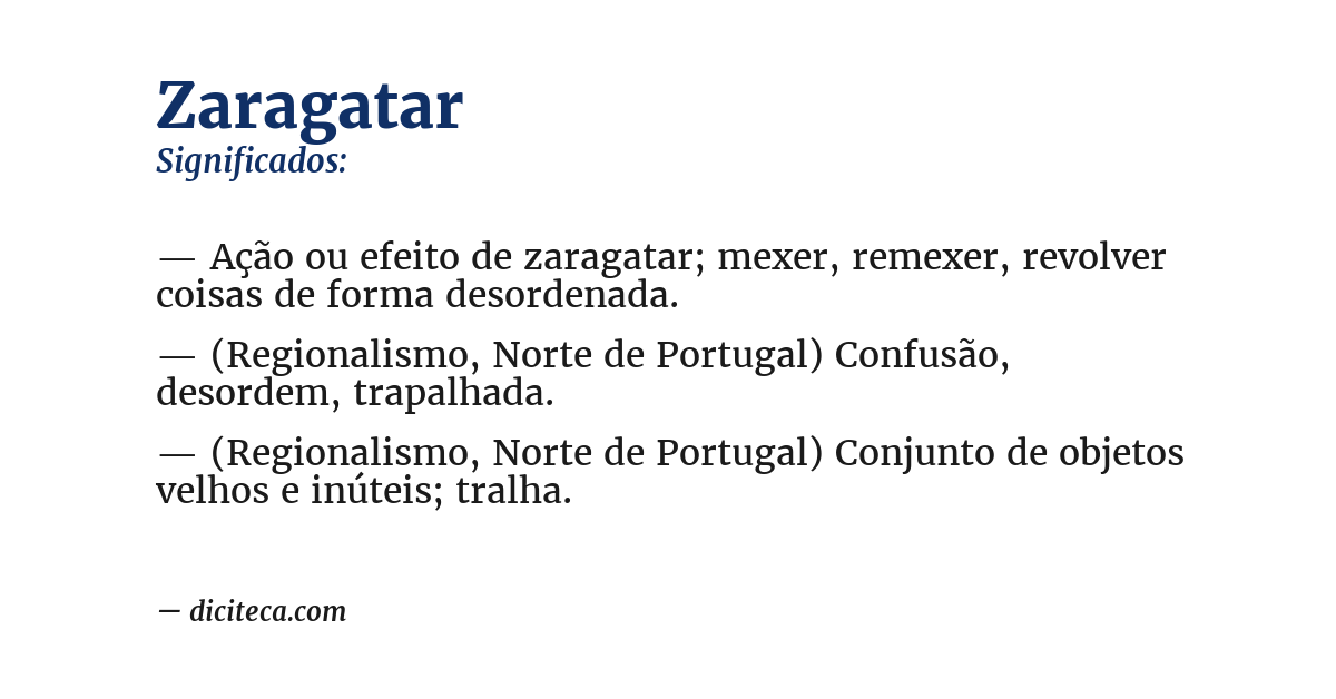 Significado de zaragatar